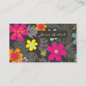 PixDezinesハワイアンのジャングル/カスタムの背景色 名刺 (裏面)