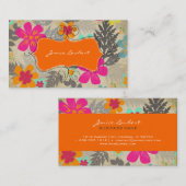 PixDezinesハワイアンのジャングル/ヴィンテージ背景 名刺 (正面/裏面)