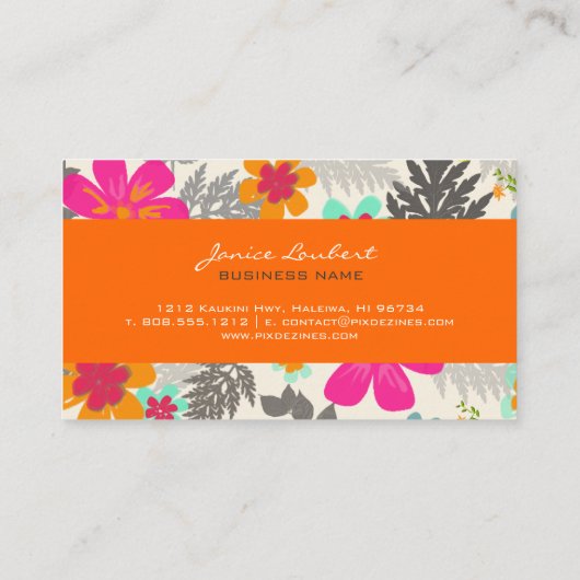 PixDezinesハワイアンのジャングル/diy背景色 名刺 (裏面)