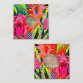 PixDezinesハワイアンジャングル3 - DIY背景 スクエア名刺 (正面/裏面)