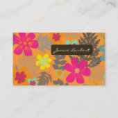 PixDezinesハワイアンジャングル/カスタム背景色 名刺 (裏面)