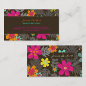 PixDezinesハワイアンジャングル/カスタム背景色 名刺 (正面/裏面)