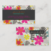 PixDezinesハワイアンジャングル/カスタム背景色 名刺 (正面/裏面)