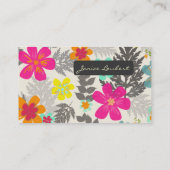 PixDezinesハワイアンジャングル/カスタム背景色 名刺 (裏面)