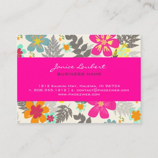 PixDezinesハワイアンジャングル/DIY背景色 名刺 (裏面)