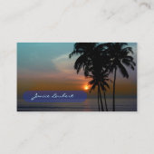 PixDezinesハワイアンビーチサンセット/トロピカルパラダイス 名刺 (裏面)