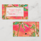 PixDezinesハワイアンビーチ/エスコートカード プレイスカード (正面/裏面)