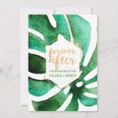 PixDezinesハワイアンモンステラ/DIY背景色 招待状 (正面)