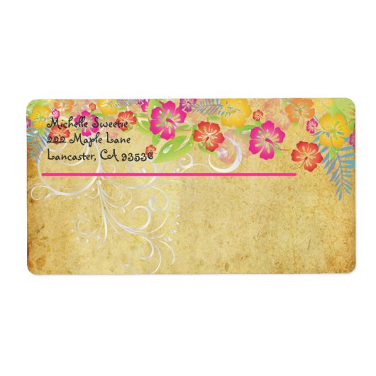 PixDezinesハワイアンリースオブハイビスカス ラベル (正面)