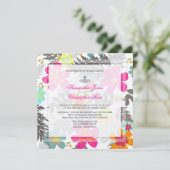 PixDezinesハワイアンJUNGLE/DIY BCKGRND/感じベージュ色 招待状 (スタンド正面)