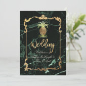 PixDezinesハワイアンPineapple/大理石 招待状 (スタンド正面)