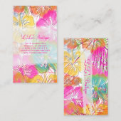PixDezinesハワイハイビスカスの水彩の影響 名刺 (正面/裏面)