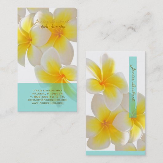 PixDezinesハワイプルメリア 名刺 (正面/裏面)