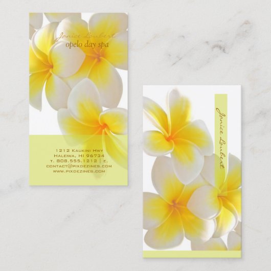 PixDezinesハワイプルメリア 名刺 (正面/裏面)