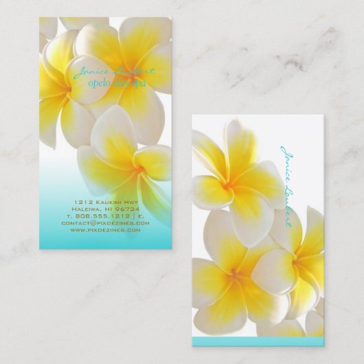 PixDezinesハワイプルメリア 名刺 (正面/裏面)