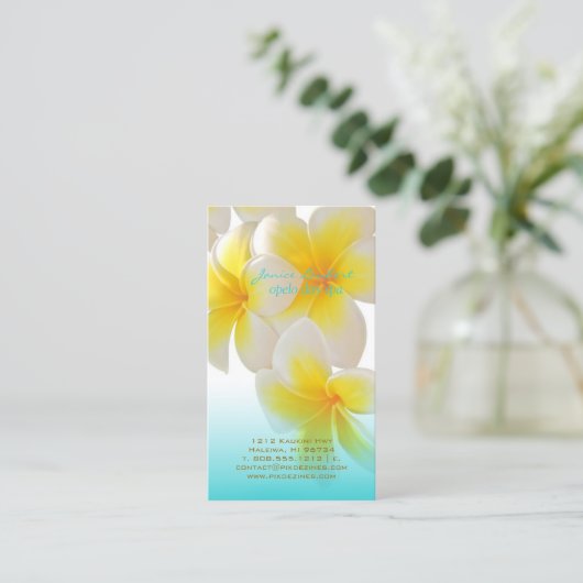 PixDezinesハワイプルメリア 名刺 (スタンド正面)