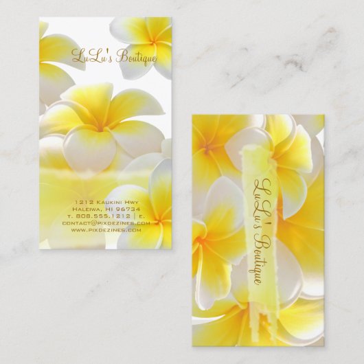 PixDezinesハワイプルメリア 名刺 (正面/裏面)