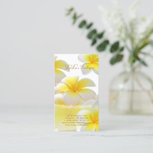PixDezinesハワイプルメリア 名刺 (スタンド正面)