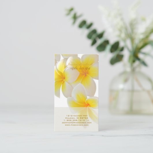 PixDezinesハワイプルメリア 名刺 (スタンド正面)