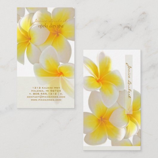 PixDezinesハワイプルメリア 名刺 (正面/裏面)