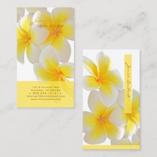 PixDezinesハワイプルメリア 名刺 (正面/裏面)