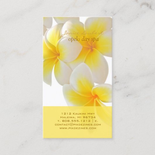 PixDezinesハワイプルメリア 名刺 (正面)