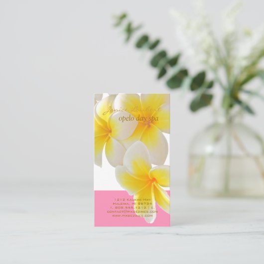 PixDezinesハワイプルメリア 名刺 (スタンド正面)