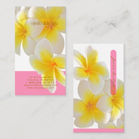 PixDezinesハワイプルメリア 名刺 (正面/裏面)