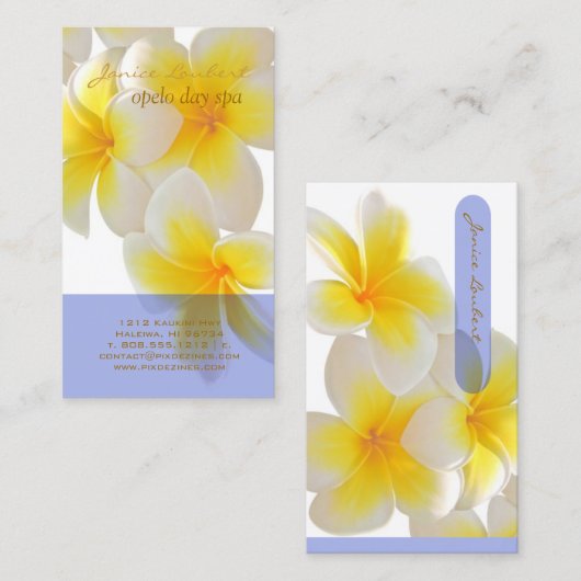 PixDezinesハワイプルメリア 名刺 (正面/裏面)