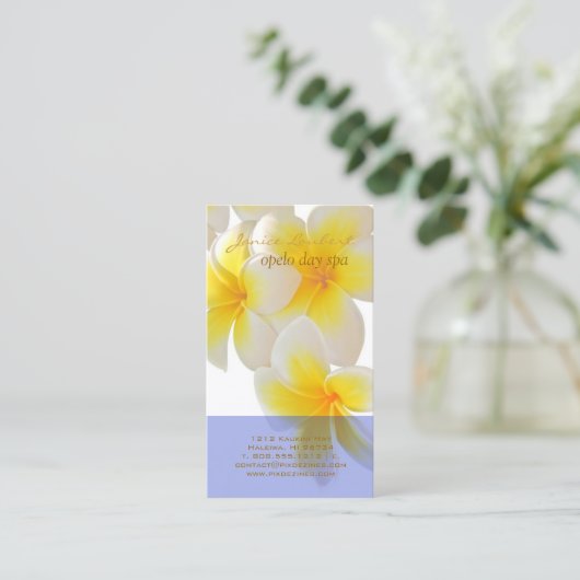 PixDezinesハワイプルメリア 名刺 (スタンド正面)