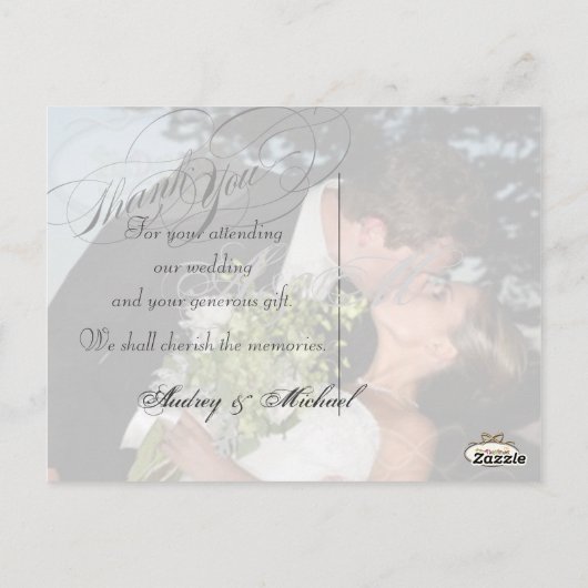 PixDezinesハートフォトフレーム結婚/sありがとうございます ポストカード (裏面)