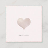 PixDezinesハート|金属フェイク赤面 スクエア名刺 (正面)