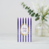 PixDezinesバイオレストライプー色の水色 名刺 (スタンド正面)