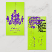 PixDezinesバイオレット結晶シャンデリア/DIYカラー 名刺 (正面/裏面)