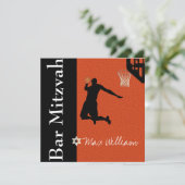 PixDezinesバスケッ✡トボールバー（ユダヤ教の）バル・ミツバー 招待状 (スタンド正面)