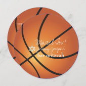 PixDezinesバスケッ✡トボールバー（ユダヤ教の）バル・ミツバー 招待状 (正面/裏面)