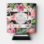 PixDezinesバチェロレッテウィークエンドピンクフラミンゴスDIY 缶クーラー (正面)