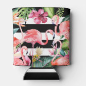 PixDezinesバチェロレッテウィークエンドピンクフラミンゴスDIY 缶クーラー (裏面)