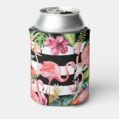 PixDezinesバチェロレッテウィークエンドピンクフラミンゴスDIY 缶クーラー (缶裏面)