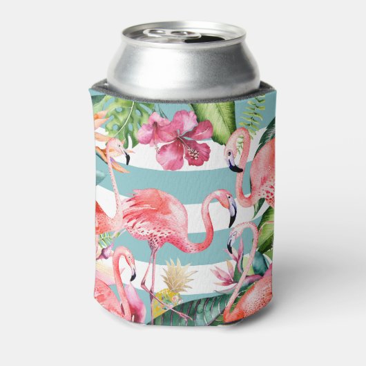 PixDezinesバチェロレッテウィークエンドピンクフラミンゴスDIY 缶クーラー (缶裏面)