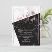 PixDezinesバチェロレッテ週末のフェイクバラ金ゴールド 招待状 (スタンド正面)