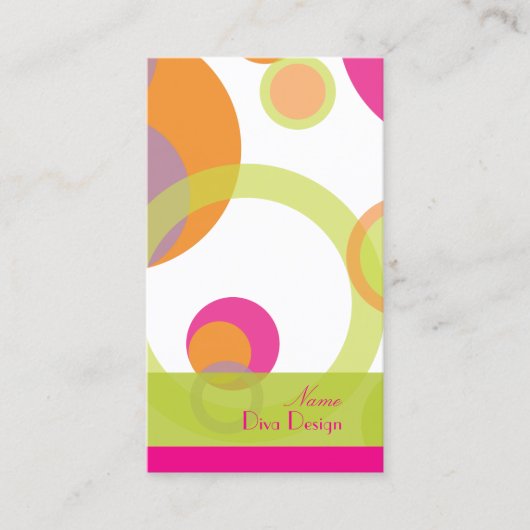 PixDezinesバブモダンル/レトロスタイル+カラー 名刺 (正面)