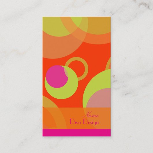 PixDezinesバブモダンル/レトロスタイル+カラー 名刺 (正面)