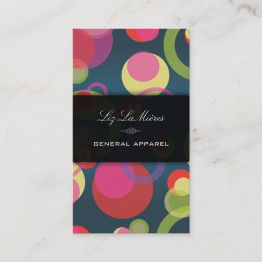 PixDezinesバブモダンル/レトロスタイル+カラー 名刺 (正面)