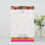 PixDezinesバブルモダン,カスタムの背景色！! 便箋 (スタンド正面)