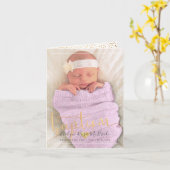 PixDezinesバプテスマ金ゴールドスクリプトフォント カード (黄色い花)