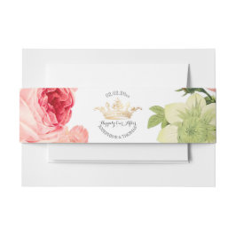 PixDezinesバラガーデン/フェイク金ゴールドクラウン 招待状ベリーバンド