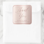 PixDezinesバラフェイク金ゴールドありがとうござモダンう スクエアシール (バッグ)