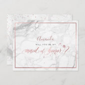 PixDezinesバラフェイク金ゴールドがメイド・オブ・オーナー(花嫁付き添い人) 招待状 (正面/裏面)