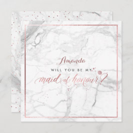 PixDezinesバラフェイク金ゴールドがメイド・オブ・オーナー(花嫁付き添い人) 招待状